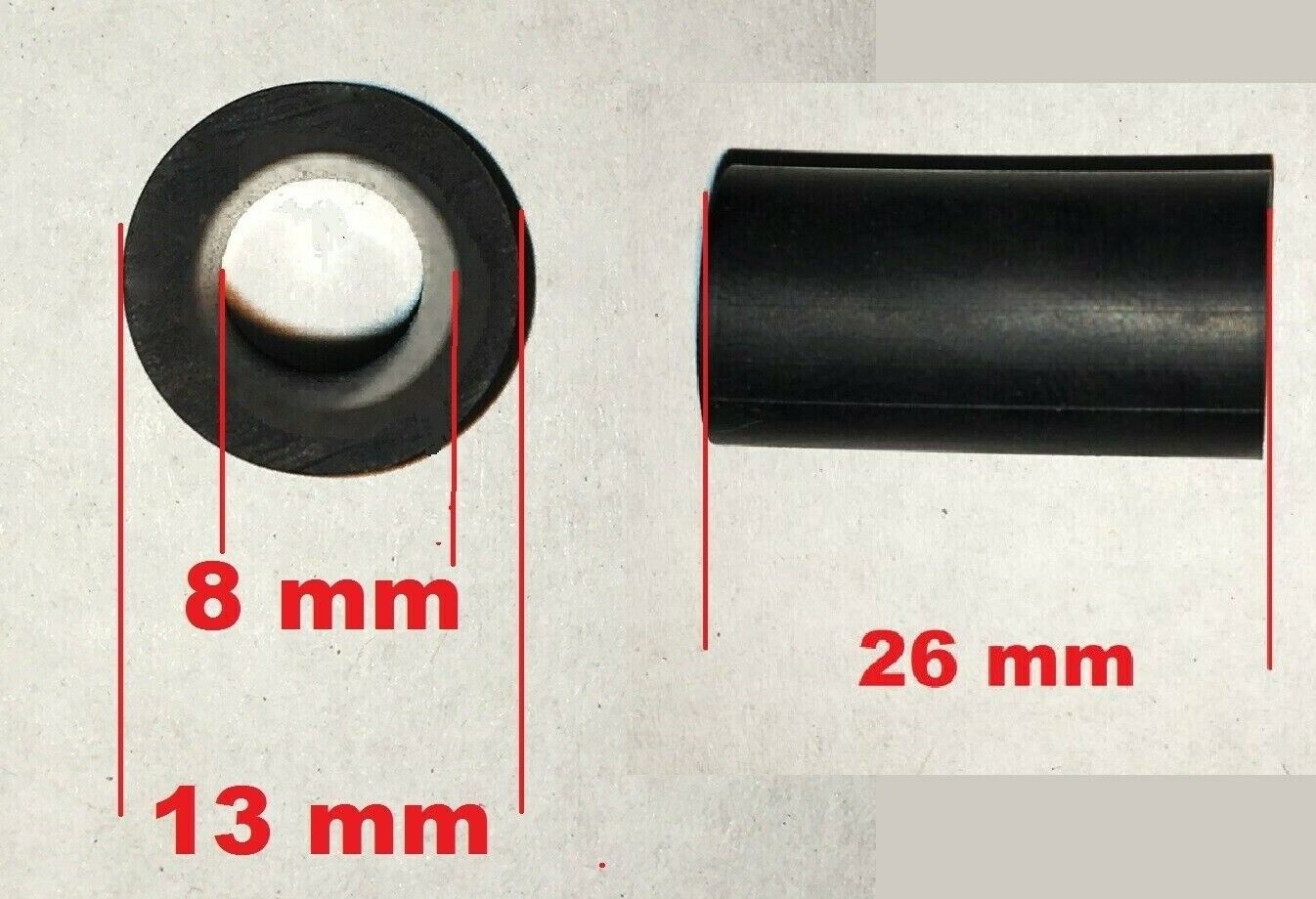 500x Distanzhülsen Abstandhalter 8 x 13 x 26mm Schlauchstücke EPDM 70 +/-5 SHORE