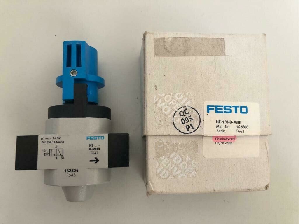 FESTO HE-1/8-D-MINI Einschaltventil 162806 Ventil NEU & OVP