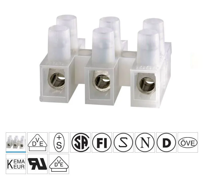 100x Adels-Contact 123203 Lüsterklemme 2.5 mm² Polzahl: 3 Verbindungsklemmen NEU