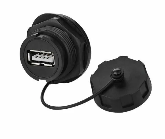 12 x USB 2.0 Panel Mount Wasserdicht mit Abdeckkappe IP67 Buchse-Buchse NEU