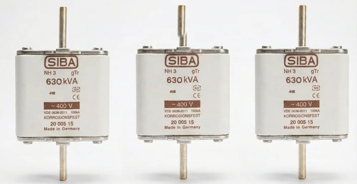 3 x SIBA NH3 Trafo Sicherungseinsatz 2000515.909 / 630kVA / 400V / 909A gTr NEU