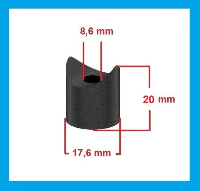 500 x Distanzhülsen mit Radius Polyamid 17,6 x 20mm Bohrung 8,6 mm Abstandhalter