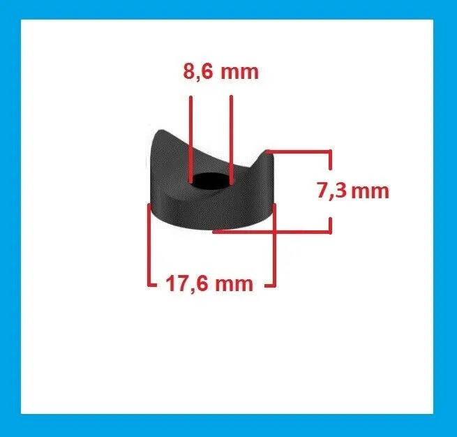 500 x Distanzhülsen mit Radius Polyamid 17,6 x 7,3 Bohrung 8,6 mm Abstandhalter