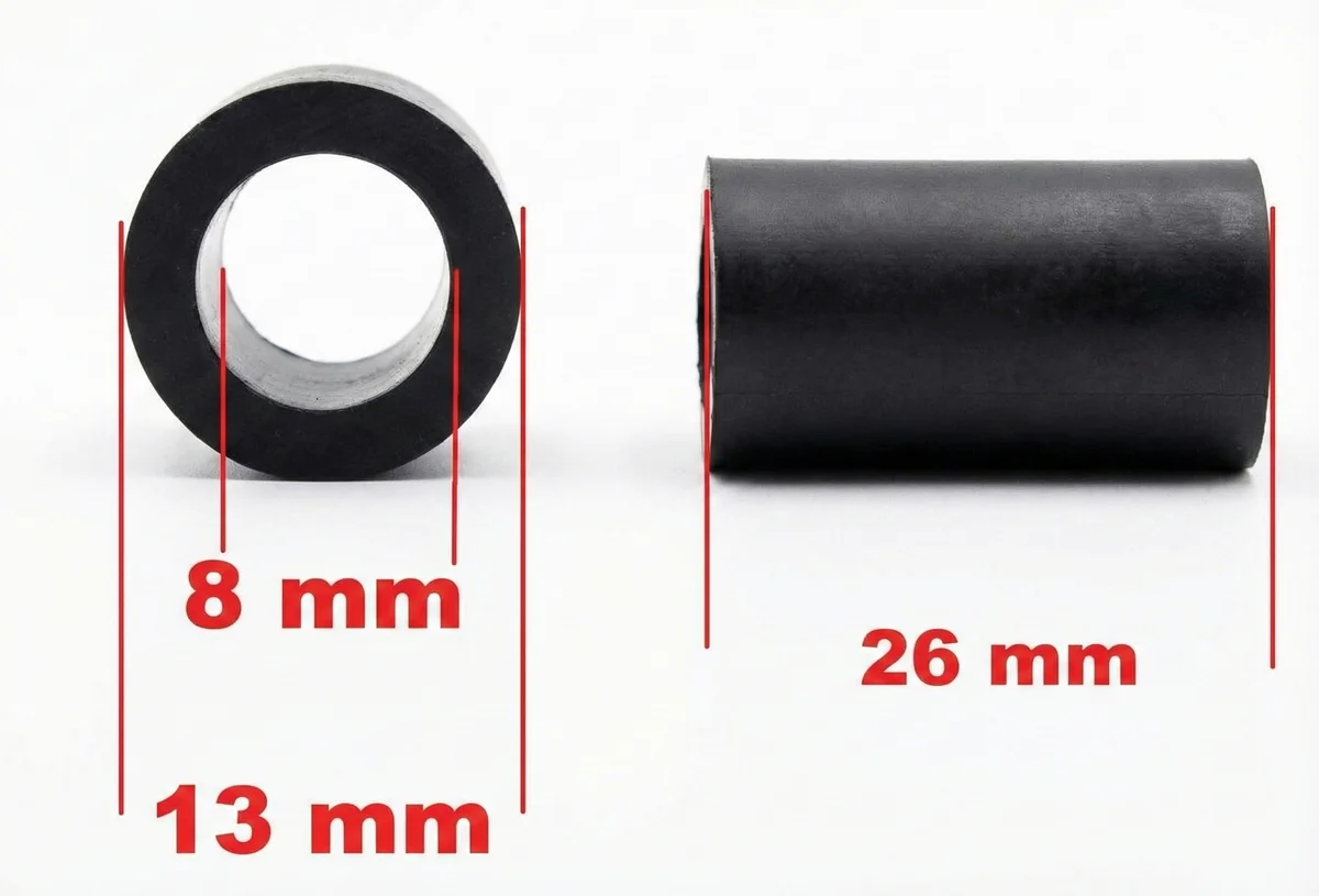 500x Distanzhülsen Abstandhalter 8 x 13 x 26mm Schlauchstücke EPDM 70 +/-5 SHORE
