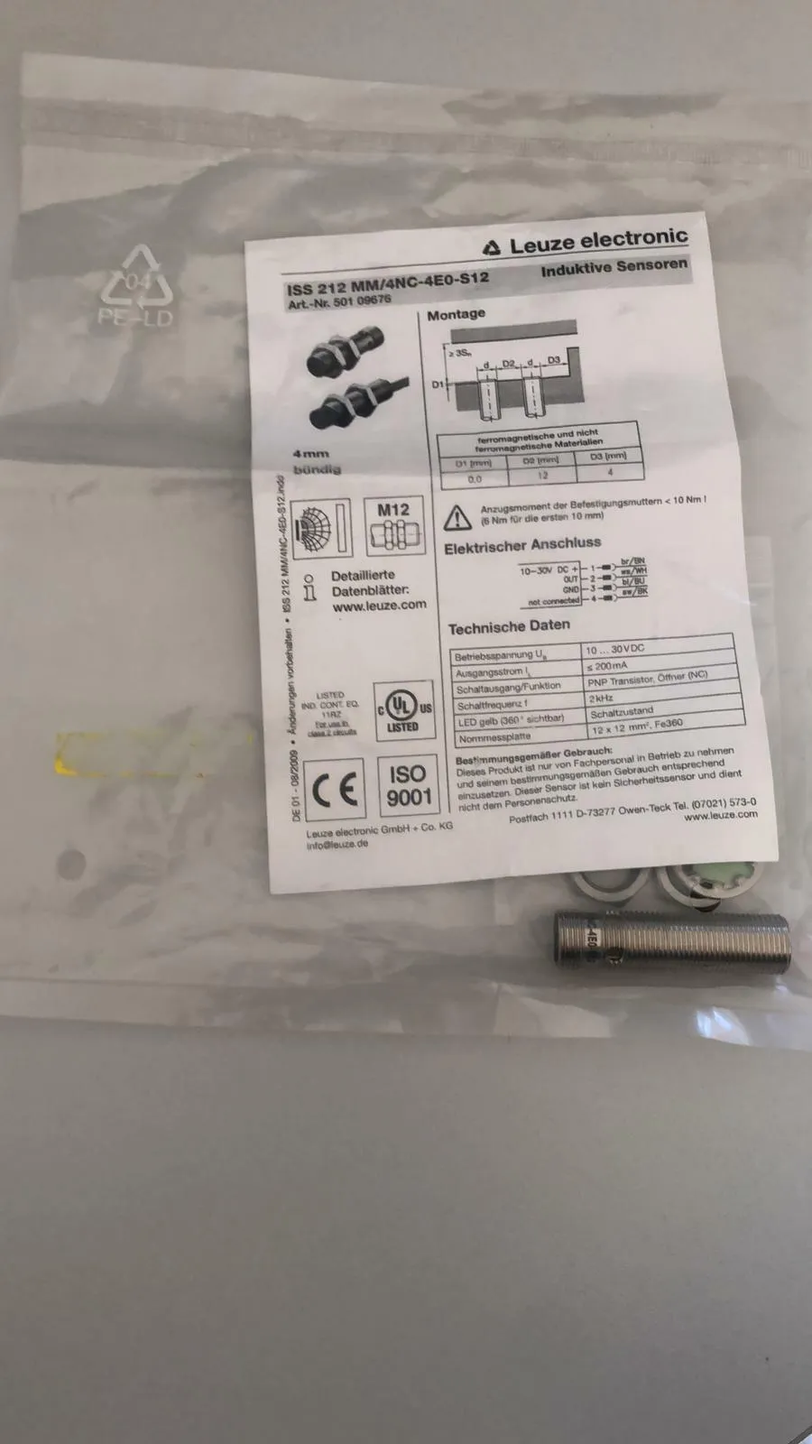 Leuze ISS 212MM/4NC-4E0-S12 - Induktiver Näherungsschalter 50109676 NEU & OVP