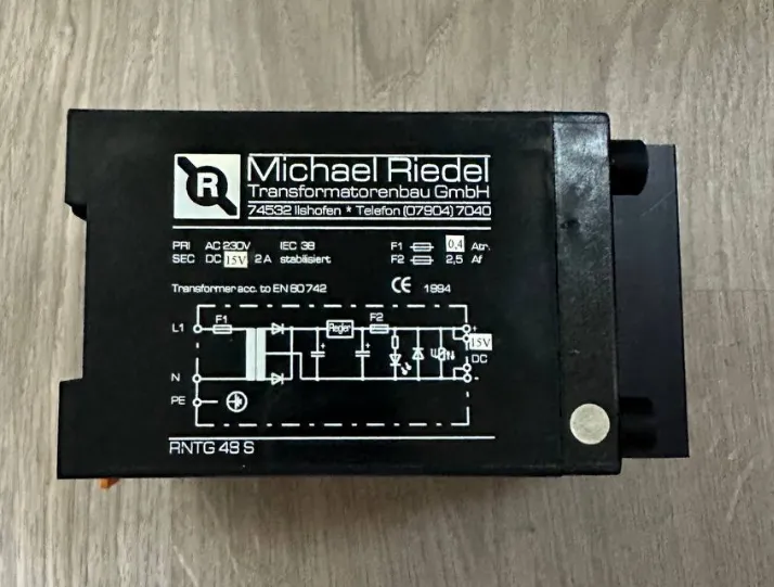 Michael Riedel RNTG 48 S Transformator 15V DC / 2A